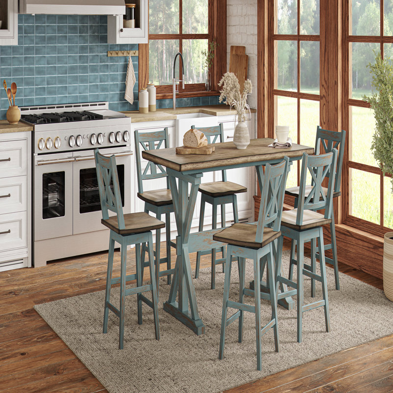 X Based Counter Height Casual Dining Table