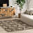 Betony Trellis Wool Jute Area Rug for Dining Room Living Room, Light Beige/Black-537008361