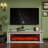 Beige + Walnut Wood TV Cabinet Fireplace-117501204