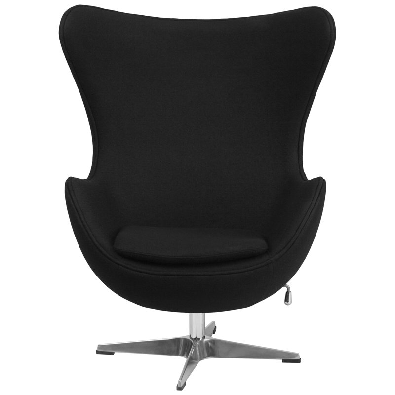 Upholstered Swivel Accent Chair, Black