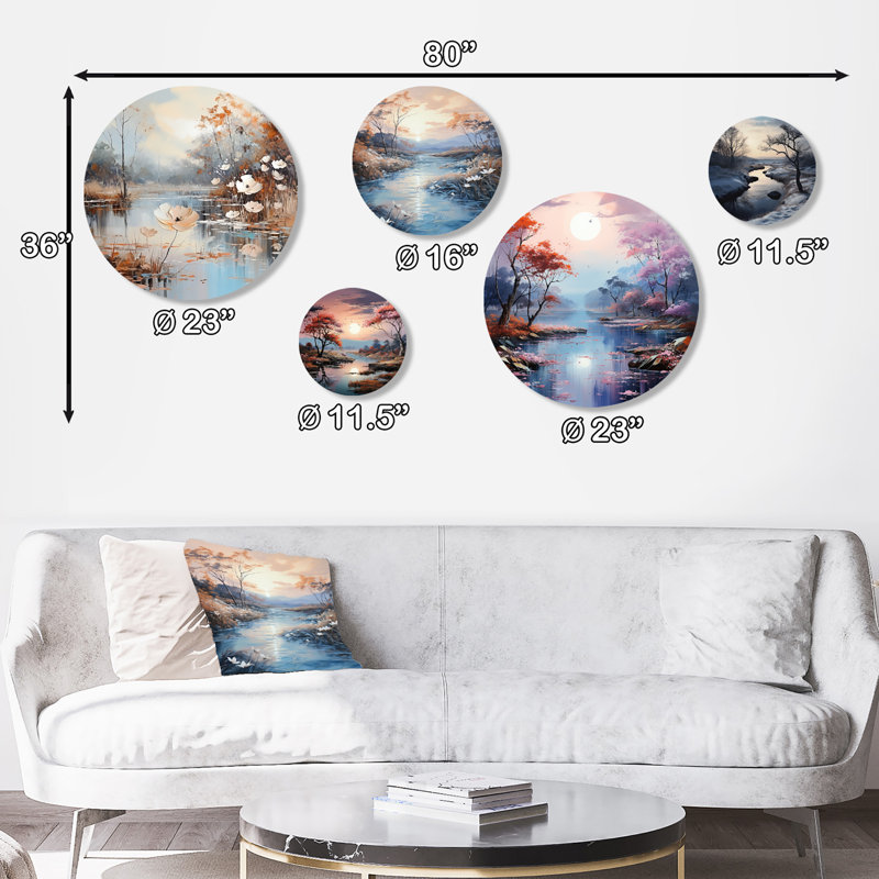 «Rivers», ensemble d'art mural rond sur 5