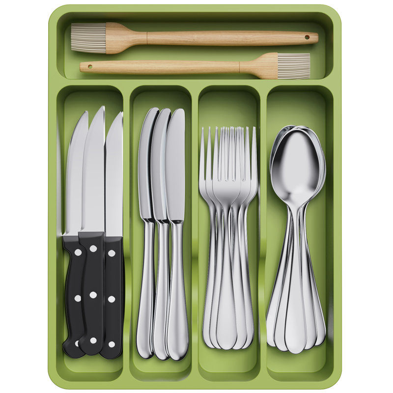 Tiroir de rangement pour couverts Silverware, Vert