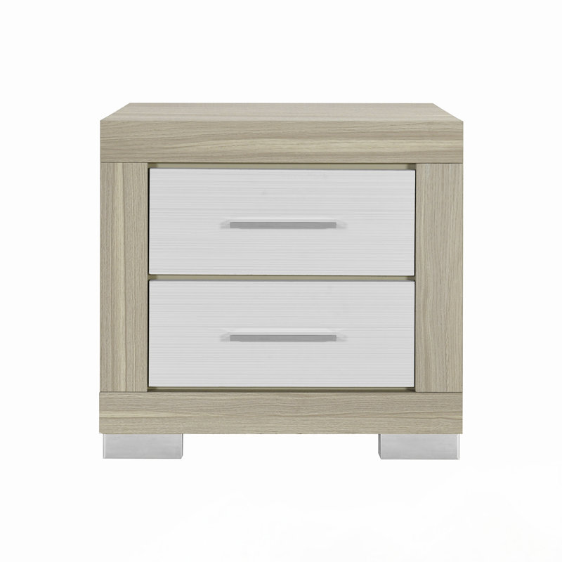 Tables de chevet, Naturel / Blanc