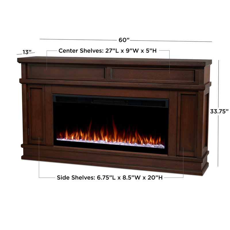 Torrey 60" Landscape Electric Fireplace by Real Flame, Smart, Dark Walnut