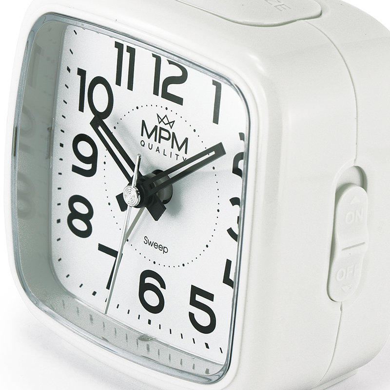 Quartz movement / Crystal Alarm Clock, White