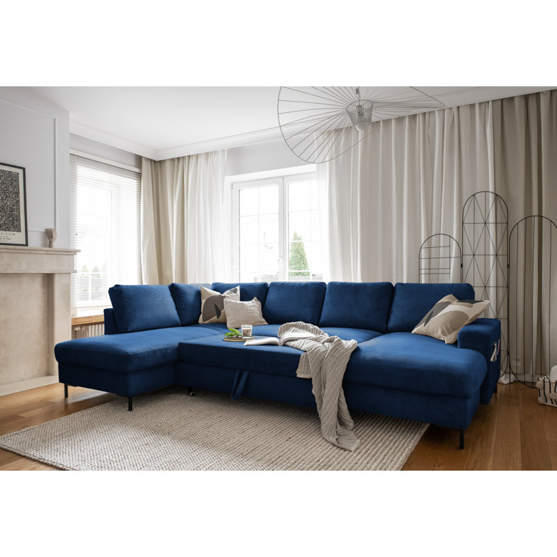 Lofty Lilly 8 seater Corner Sofa Bed, Left Hand Facing, Navy Blue