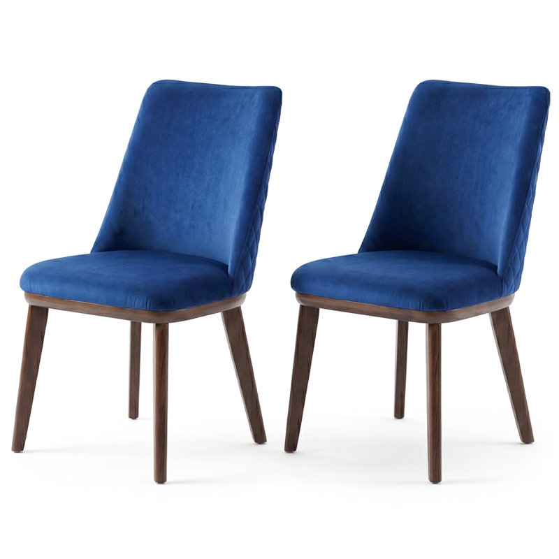 Chaise en velours Xoe, Bleu marine