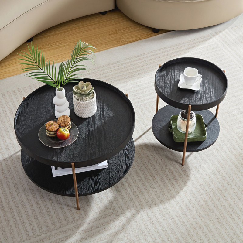Tishay Nesting Coffee Table, Matte Black