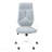 Gray Mesh White Metal Office Chair, Adjustable Height, Swivel, Ergonomic, Armrests, Computer Desk Work, Contemporary Modern-539537486-539537487
