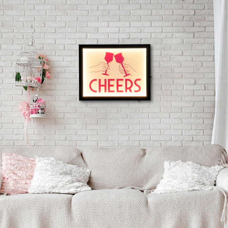 Enseigne lumineuse à DEL «Bayers Home ™» à panneau lumineux 14 po x 11 po x 1,6 po Bay Isle Home ™
