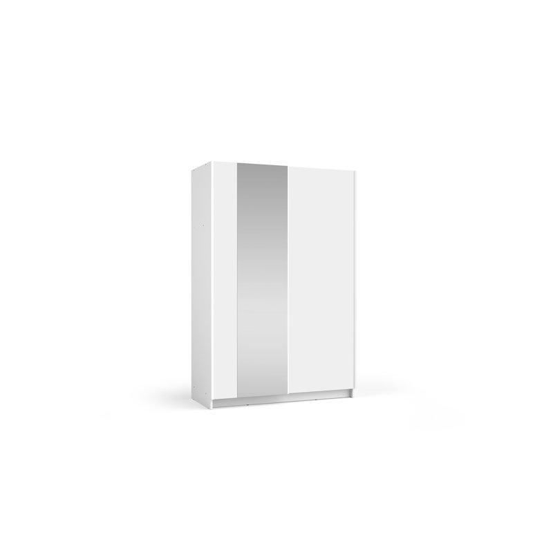 Shonette 2 Door Laminate Wardrobe, 182cm H x 120cm W x 55cm D, White