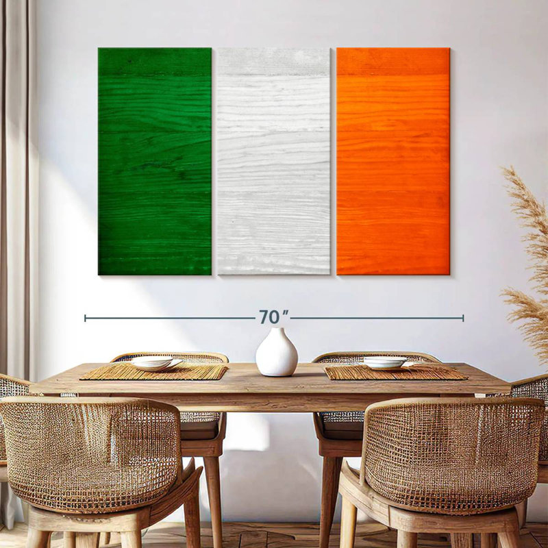 Bois de Borges, drapeau de l'Irlande, H 42 po x l 65 po