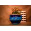 Talavera 12 in. Striped Blue Talavera Chata Planter