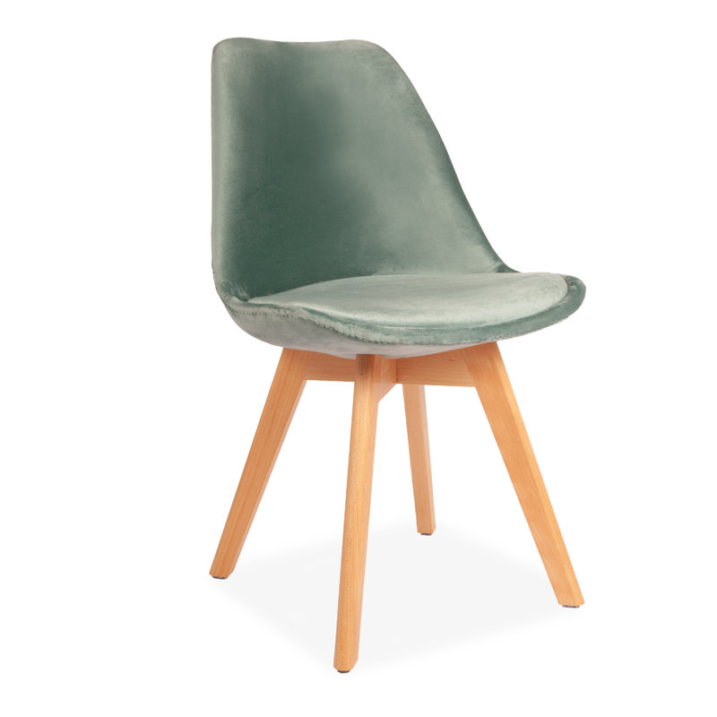 Abert 46cm H Velvet Upholstered Side Chair, Green, 4