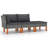 Rashim 23.6" Wide Eucalyptus Square Patio Sectional Set with Cushions-710194209-710194214