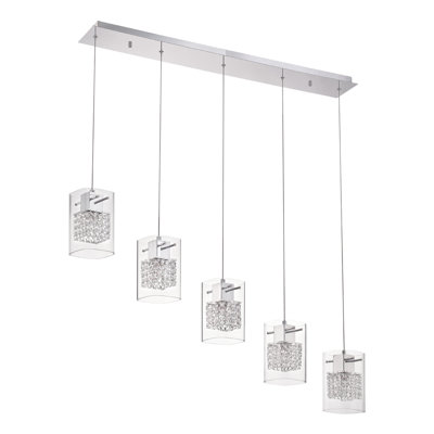 Luminaire suspendu cylindrique à 5 lumières Reczkowski