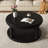 31.5 Inch Solid Wood Round Coffee Table for Living Room,2-Tier Rustic Wood Desktop with Storage Shelf Modern Design Home Furniture (Black)-593274671