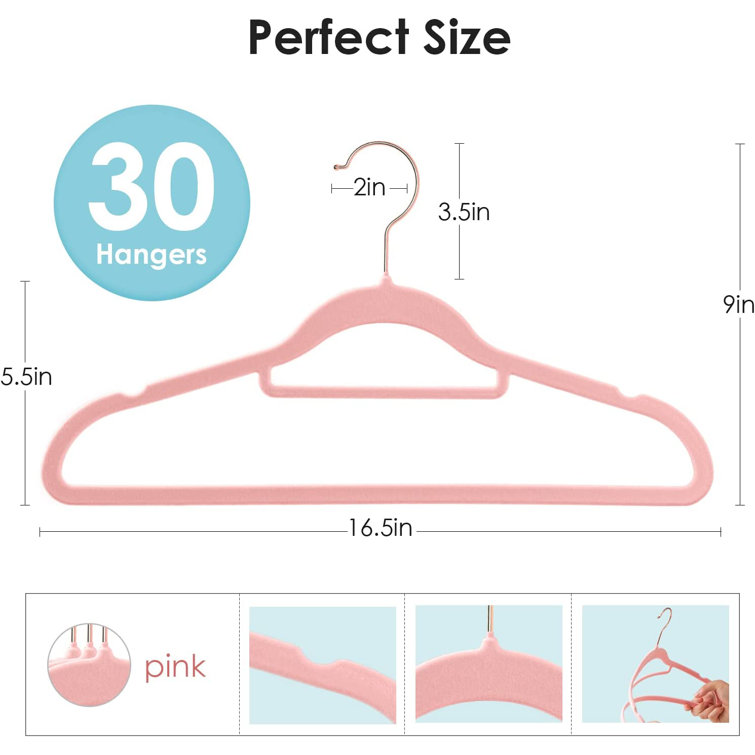 Rebrilliant Velvet Hangers, Non Slip Standard Clothes Hanger Set