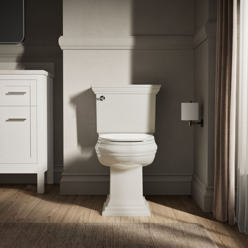 Brevia Toilet Seat with Quick-Release Hinges and Grip-Tight Bumpers, Biscuit, Elongated