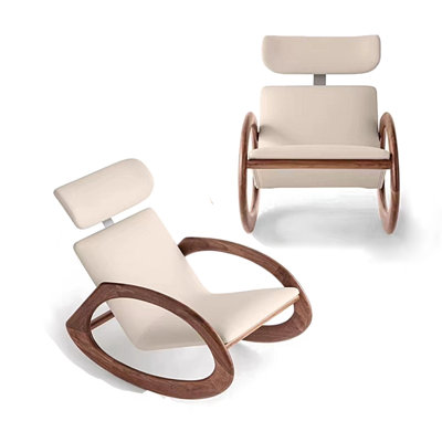 Chaise berçante en bois massif