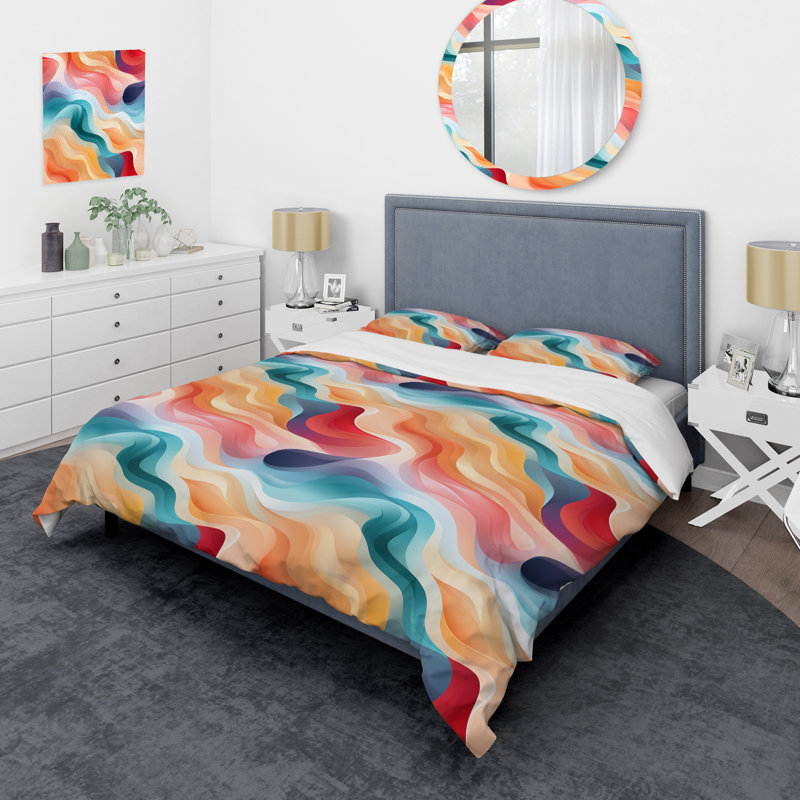 Ethereal Expression - Ensemble de housse de couette abstrait - Microfibre de polyester