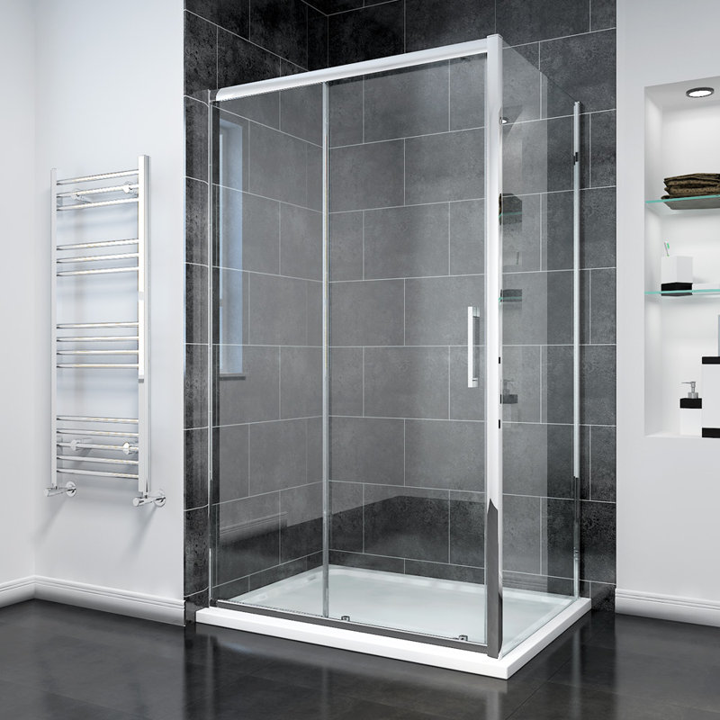 Oblak Rectangular Shower Enclosure with Tray, 190cm H x 160cm W x 80cm D