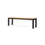 Banc en bois de style avec structure en métal pour patio et cour, largeur de 63 po, profondeur de 15 po, hauteur de 18,15 po, composition extérieure en couleur, pattes de choix classiques, l, P, H