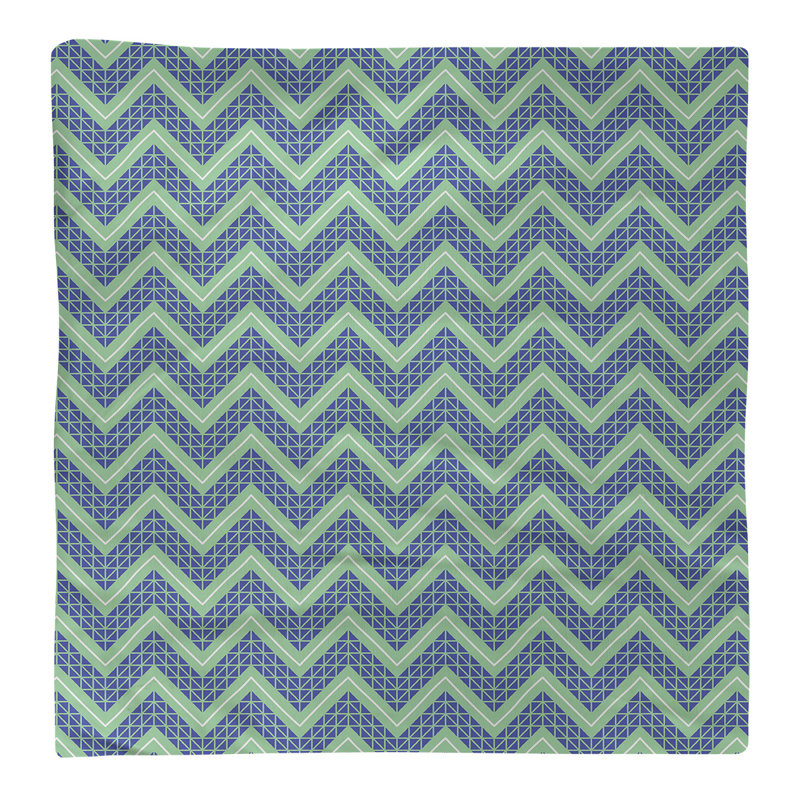 Serviette de coton à la main inversée classique Stephenie, Vert / Bleu, H 0,1 po x l 10 po x P 10 po, Polyester sergé