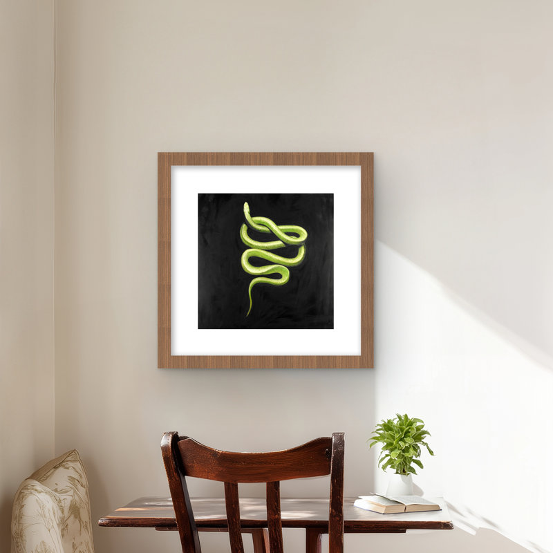 «Green Snake - Contemporary Contemporary», reproduction encadrée, Brun, H 16 po x l 16 po