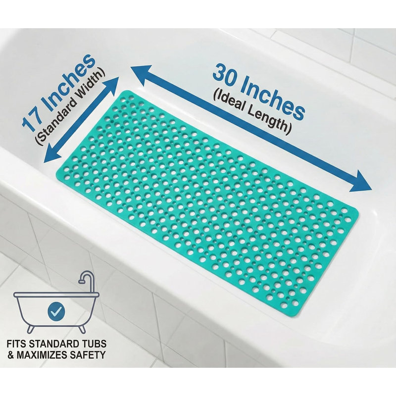 Tapis de bain antidérapant Tpe vert foncé 30 po x 17 po