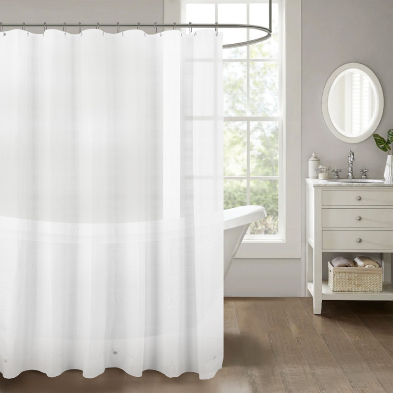Waffle Embossed Peva Shower Liner, Frosted