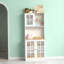 Grande armoire de cuisine de comptoir, armoire de rangement autoportante avec huche, portes en verre et tablettes réglables-1308786664