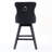 Swivel Velvet Bar Chairs With Button Decoration, Wooden Legs, Nailhead Trim, Soft Foam & Steel Spring Filling, Curved Back, Black, 2 For Dining 360-Degree Rotating Upholstery, Design, Padding, 2 Room-311909607