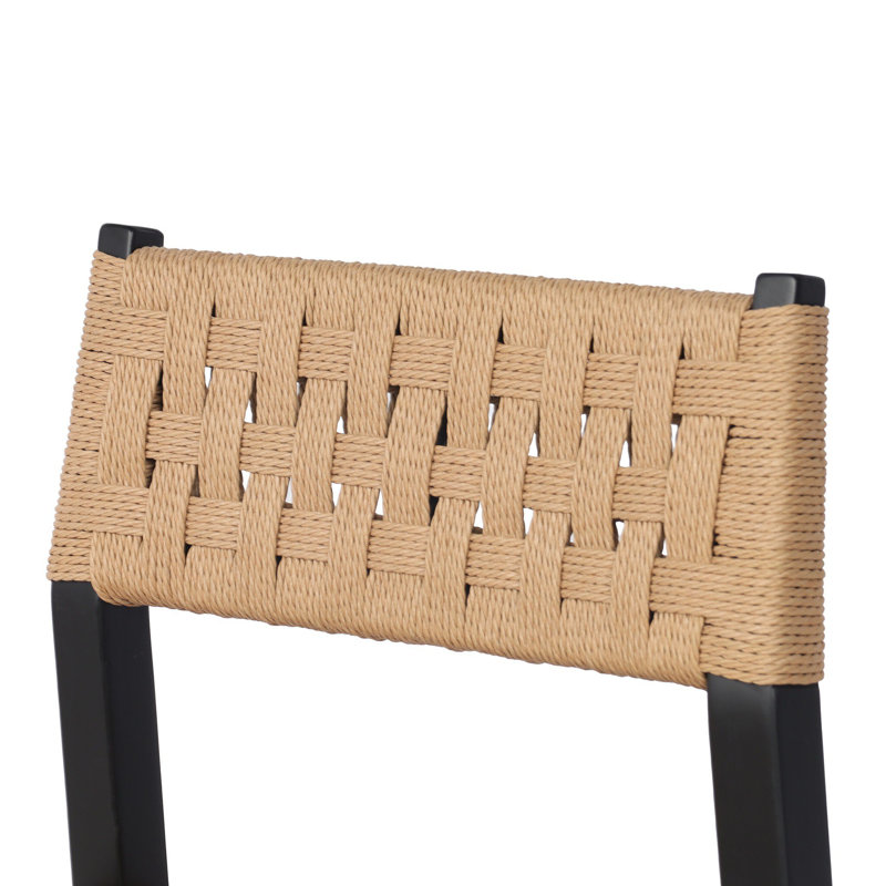 Mallory Woven Dining Chair, Distressed Black Ash