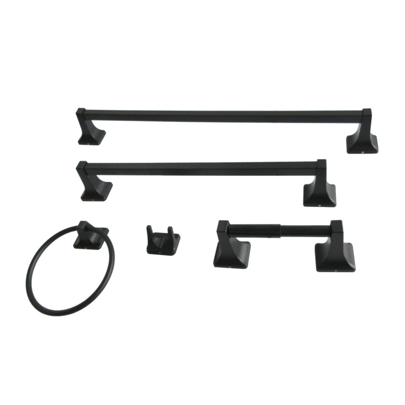 Kingston Brass Milton 5-Piece Bathroom Hardware Set, Matte Black