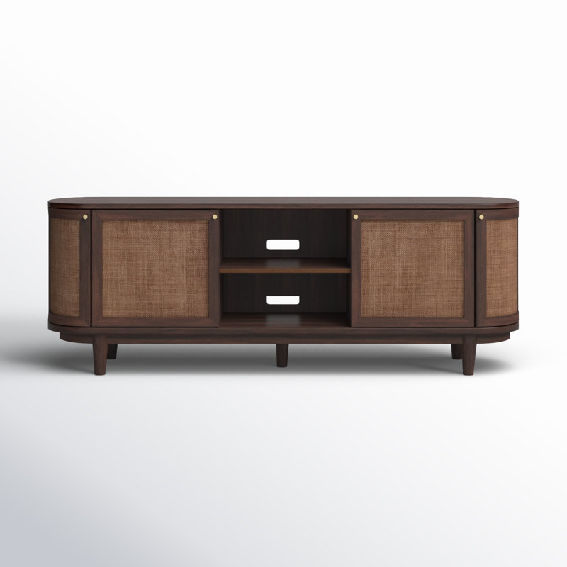 Salvatore Solid Wood TV Stand for TVs up to 88", Brown