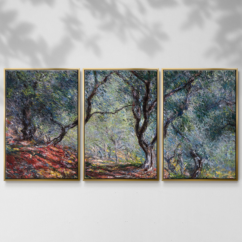 Olive dans le jardin de Moreno, 1884 (version de Christie) 3 pièces, Or, H 40 po x l 78 po x P 2 po