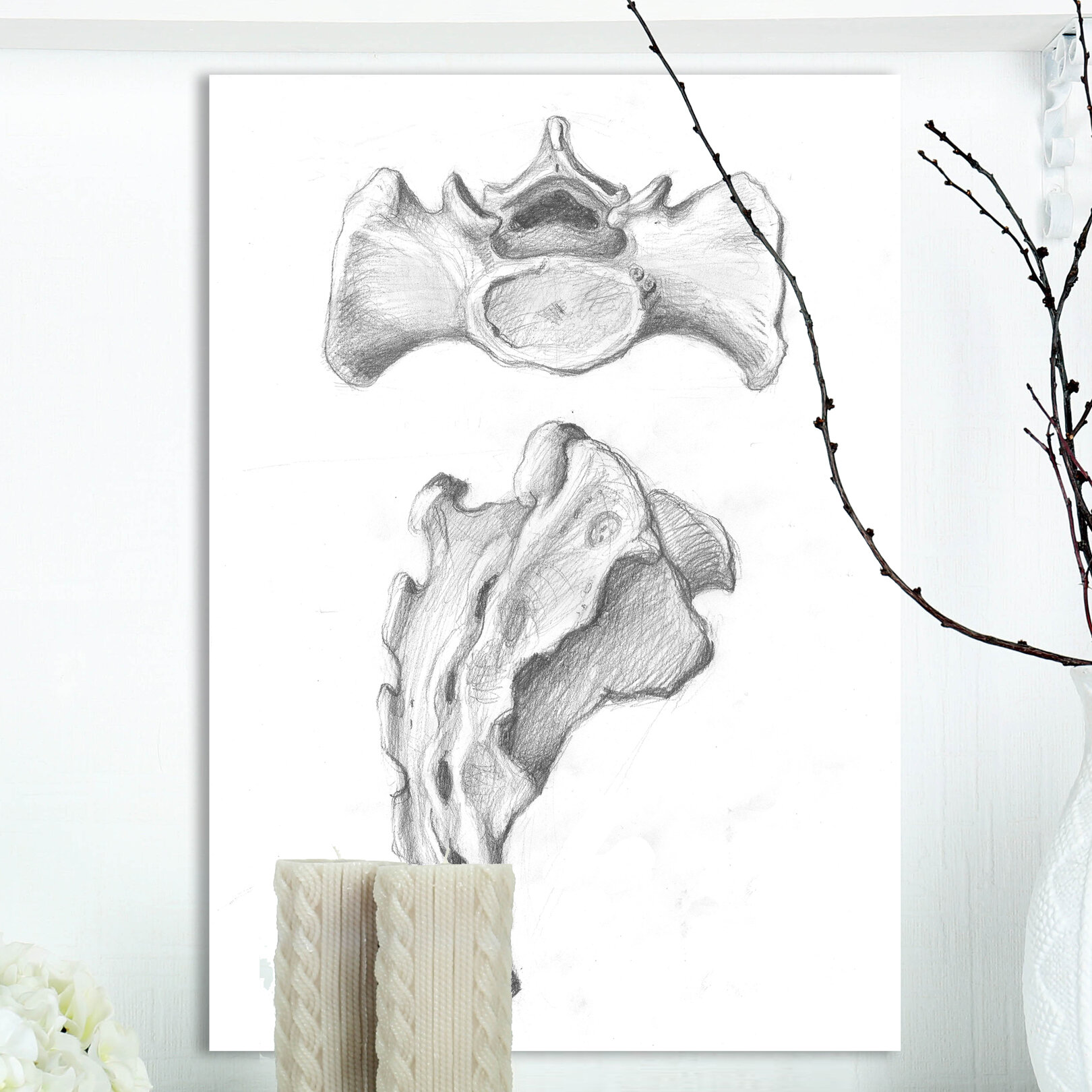 Bless international Sacral Bone Double View On Canvas 3 Pieces Print