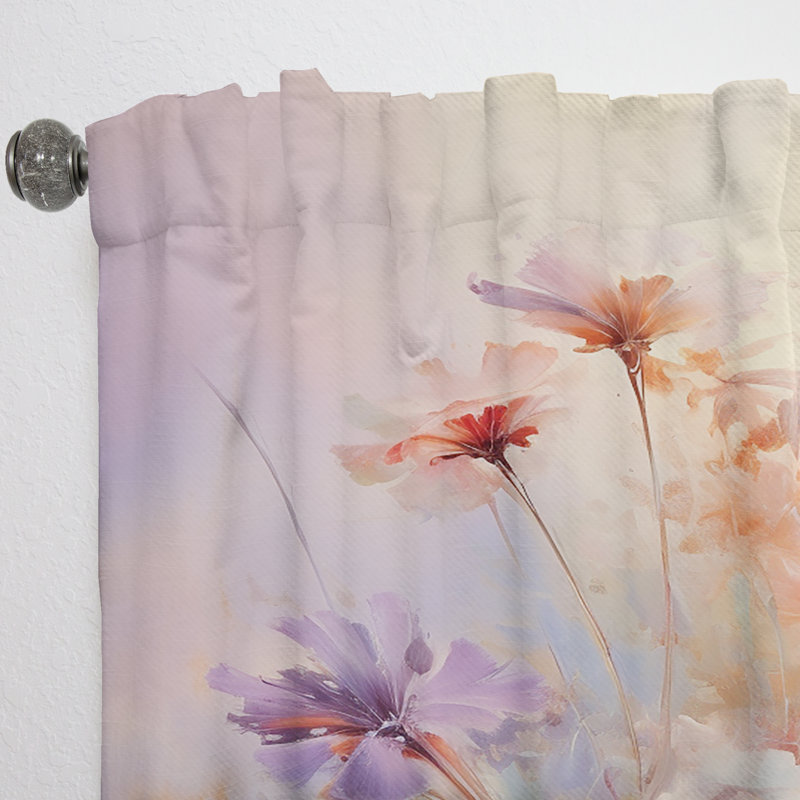Adells Wildflowers Bouquet Romantic Impression - Traditional Curtain - Velvet Room Darkening - 1 panel, 52" W x 95" L