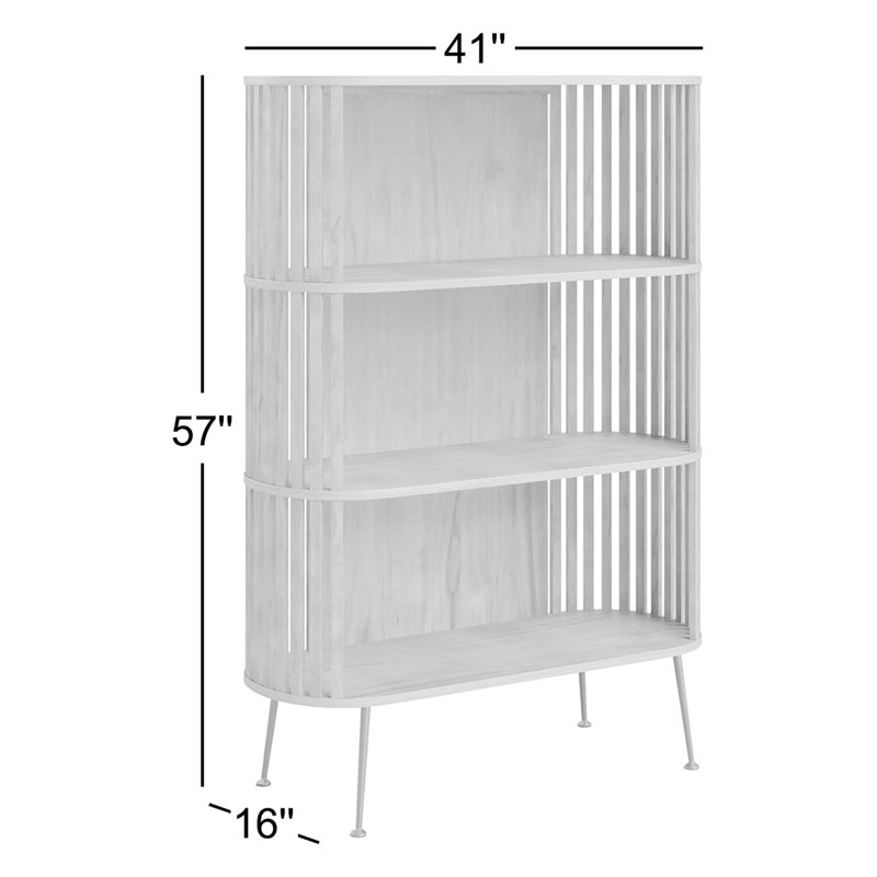 Henrich Solid Wood Bookcase, Light Brown