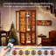 Corner Bar Storage Cabinet, 70" Tall Industrial Wine Cabinet With Lights