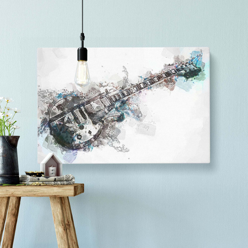 An Electric Guitar In Abstract - Wrapped Canvas Print, 60cm H x 91cm W x 3cm D