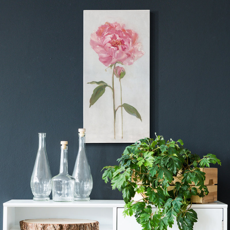 Pivoine I - impression sur toile tendue, H 16 po x l 8 po x P 1 po
