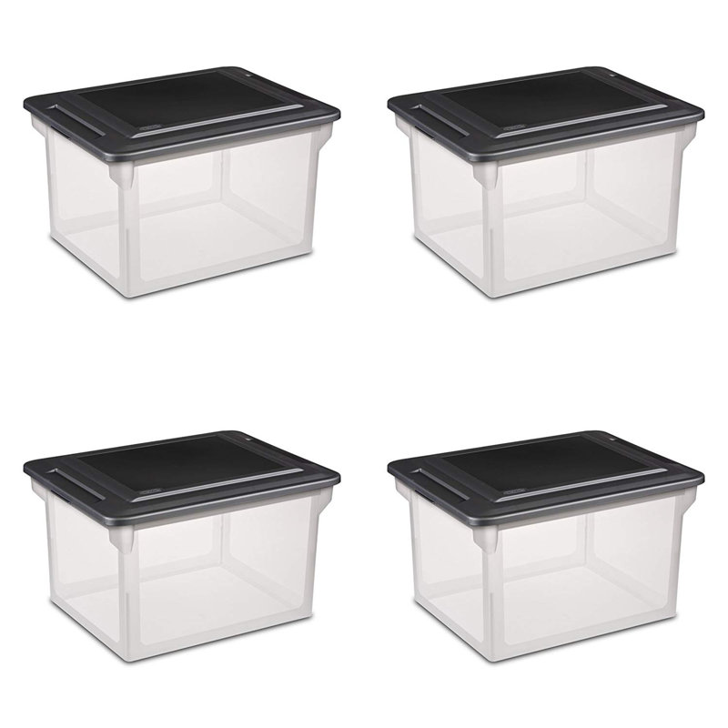 Sterilite Convenient Versatile Clear Organizing Storage File Box w/Lid