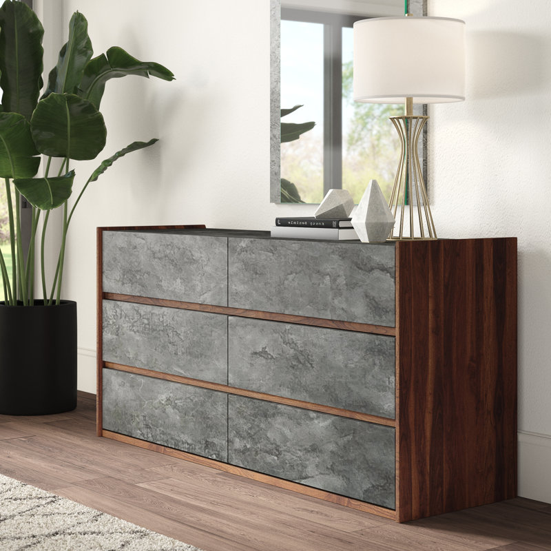 Commode double 6 tiroirs Alaya