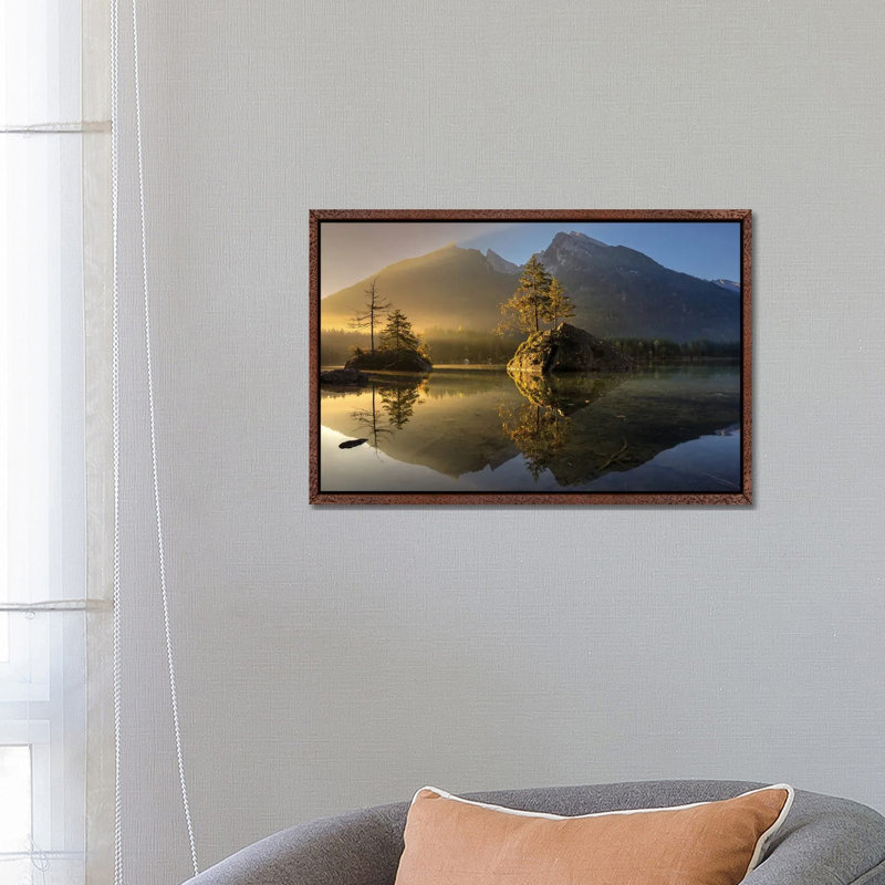Golden Morning by Keller - Floater Frame Print on Canvas, Brown Framed, 66.04 cm H x 45.72 cm W