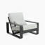 Chaise longue d'extérieur et d'intérieur en aluminium, structure à finition noire avec coussin gris, ensemble de 2