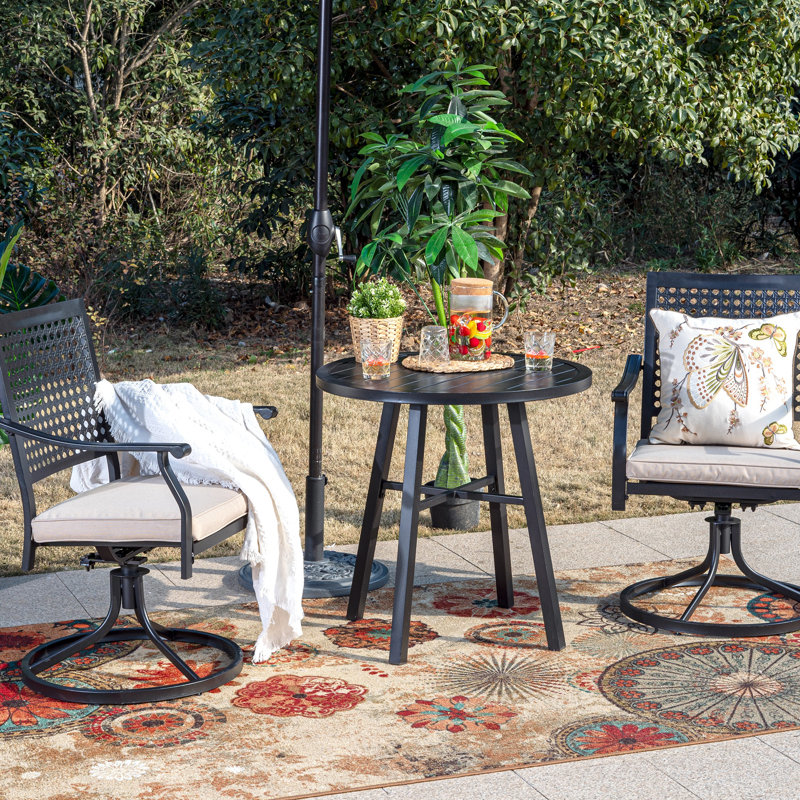 Ensembles de salle à manger d'extérieur en métal avec fauteuils Argyri pour 3 personnes