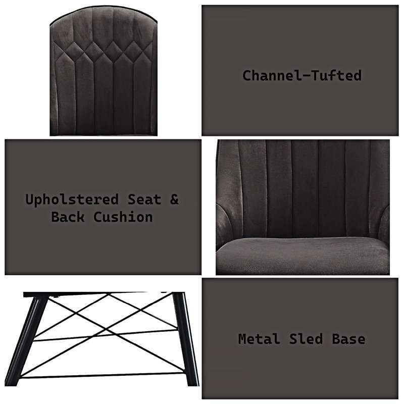 Chaise d'appoint rembourrée (ensemble de 2)