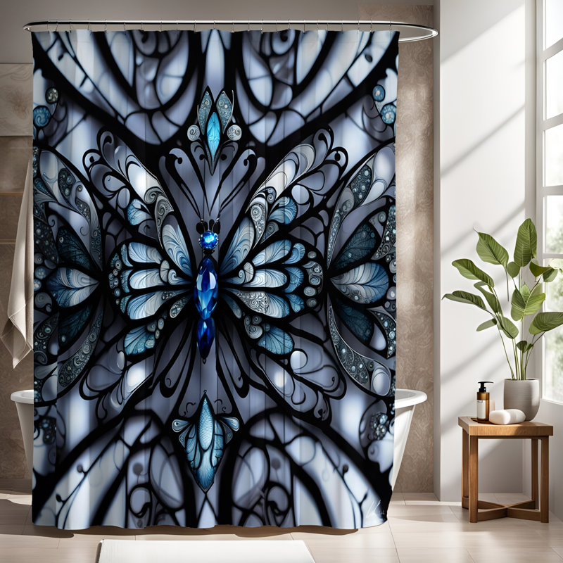 Strone Abstract Shower Curtain, 72"H x 70"W